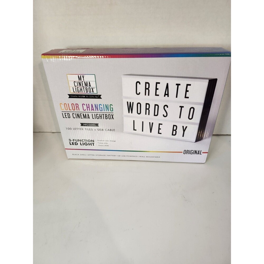 My Cinema Lightbox Sign Color Changing LED 100 Letter Tiles USB Cable NEW